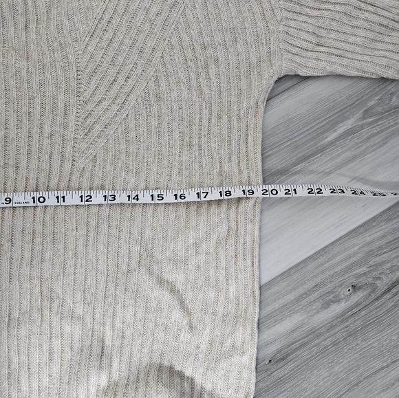 Cream  Tahari Ribbed Turtleneck Sweater Dress Sz L - Picture 7 of 9